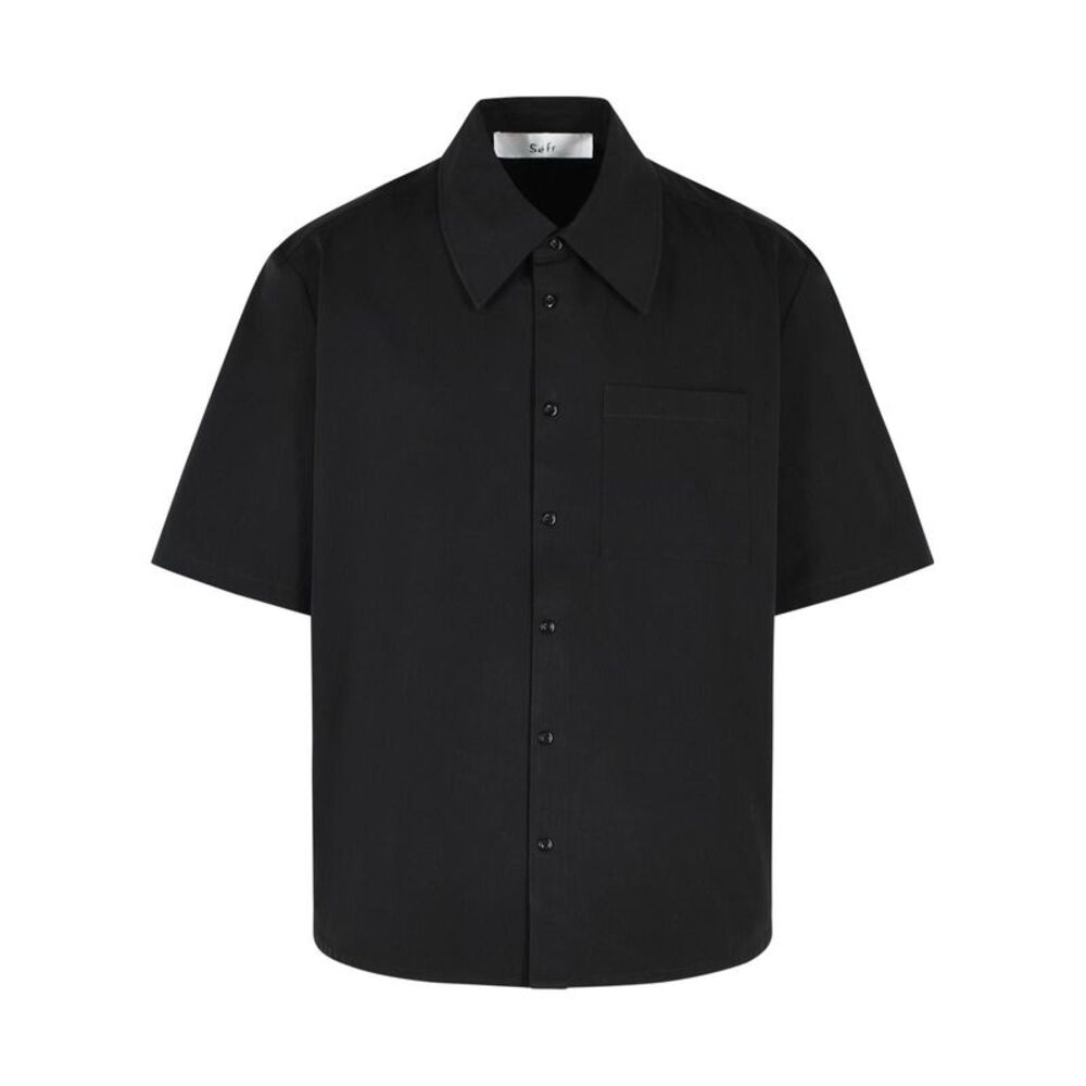 Sefr 'Waylon' Black Cotton Shirt Men